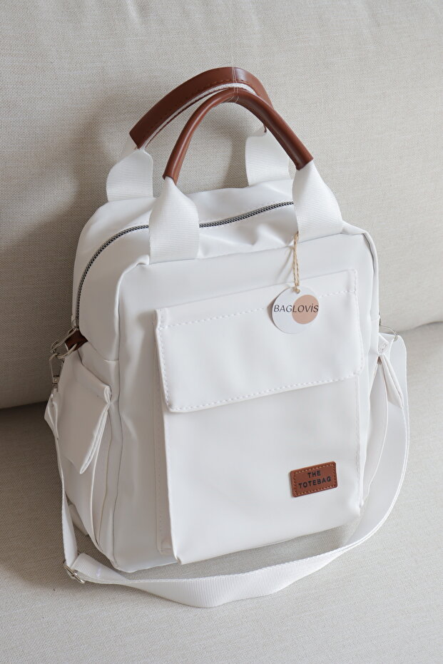 Women's Backpack with Side and Front Pocket Detail, Multi-Compartment Shoulder and School Bag, En28 Length32