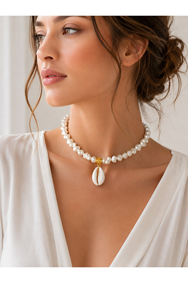 Sea Shell Dangle Choker Necklace