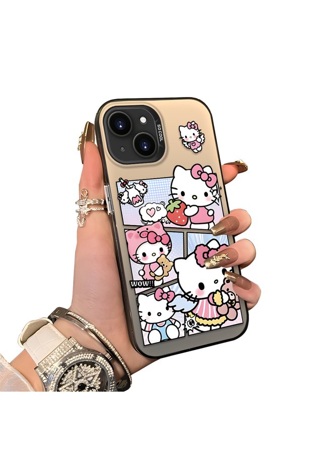 Stylish Cartoon Printed Shockproof Case Compatible with iPhone 14 Plus/15 Plus