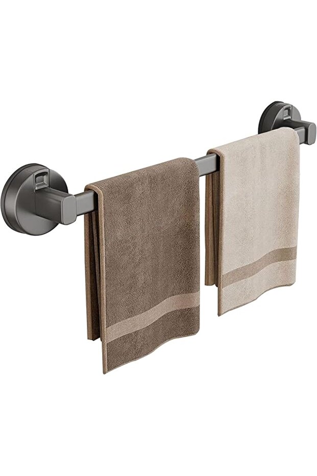 Strong Suction Towel Holder Rack for Bathroom & Kitchen - Wall Mounted Suction Cup Towel Rail with No Drilling