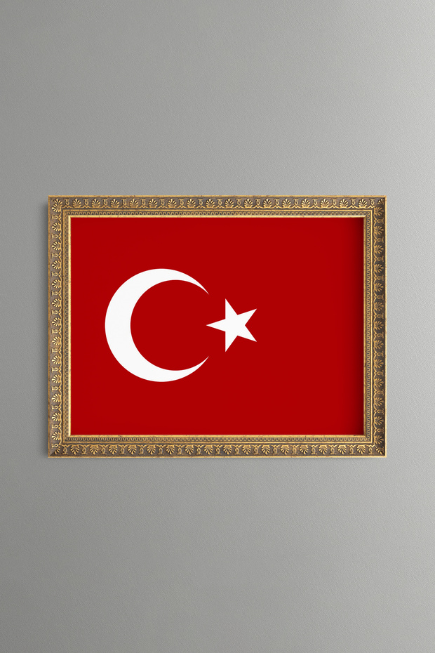 علم تركيا - إطار بنمط عتيق - موديل رفيع
