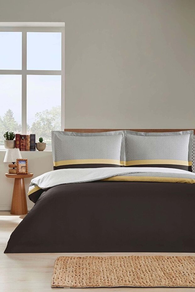 Ranforce -Futurista Brown- Single Duvet Cover Set