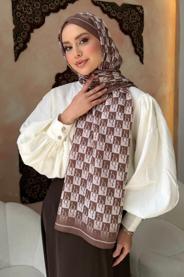 Mink Monogram Patterned Soft Shawl