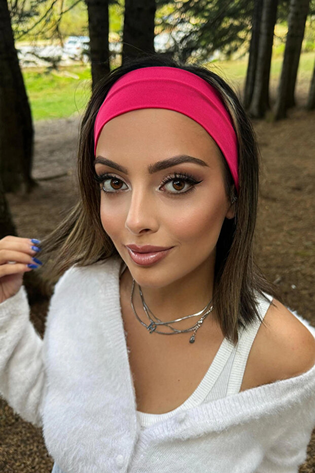 Fuchsia Color Wide Hair Band