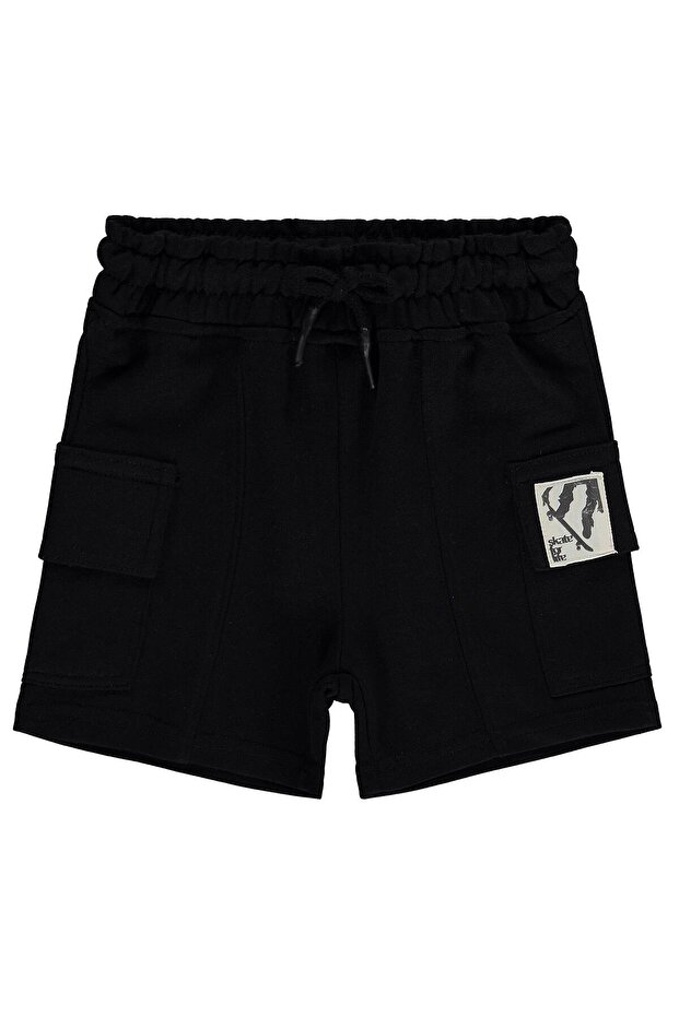 Basic Cargo Pocket Capri for 2-5 Years - Black