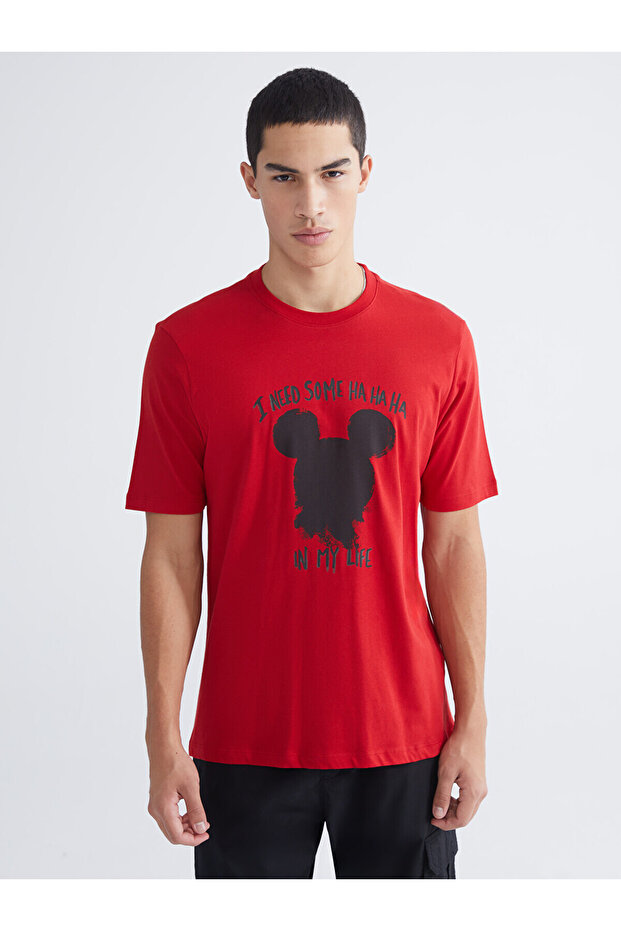 Xside Red Printed Short Sleeve Men's T-Shirt