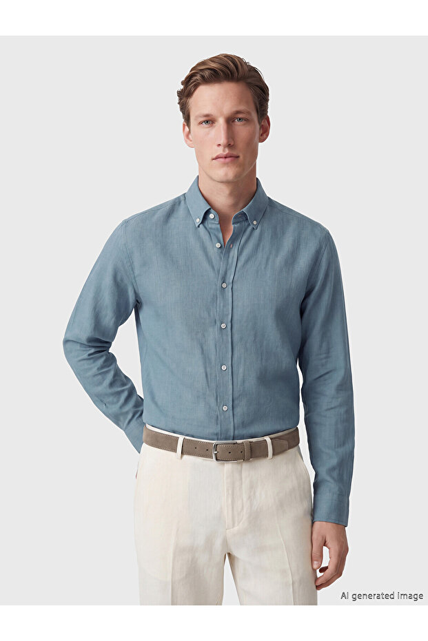 قميص رجالي من NEVAVM بتصميم Regular Fit Armoudule