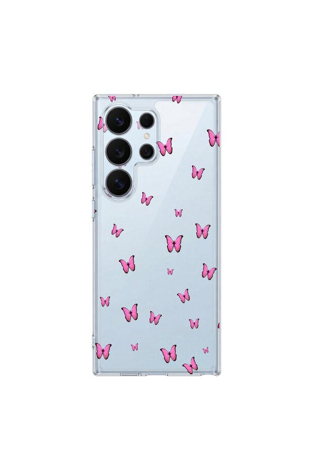 Samsung Galaxy S26 Ultra Compatible Butterfly 3 Design Transparent Case