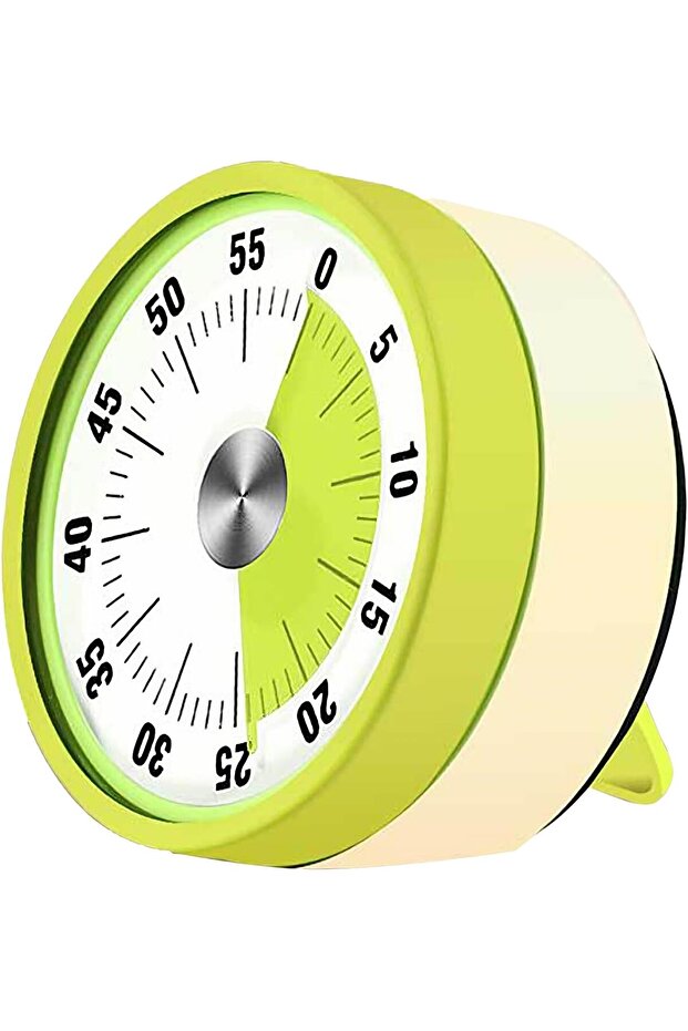 Visual Timer,60-Minute Countdown Mechanical metal Timer, No Batteries Required Mechanical Rotating Alarm count down timer for Home Kitchen,School,Office (Yellow)