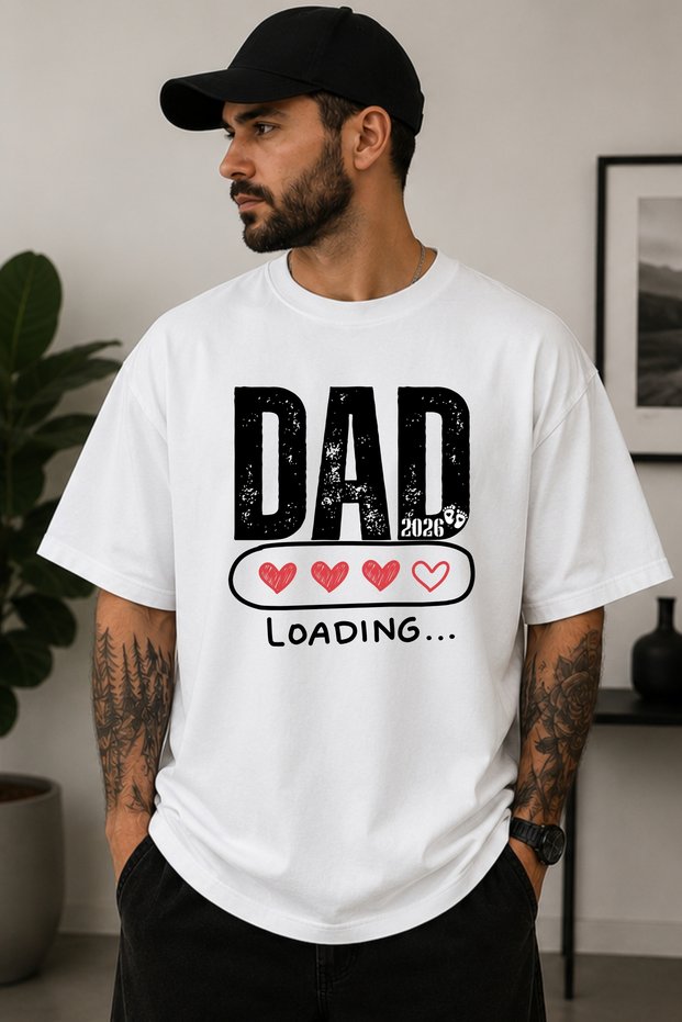 Fatherhood Good News T-Shirt, Pregnancy Announcement Tee, Father's Day Gift Tee, Unisex Oversized Cotton White Tee, Crew Neck T-Shirt