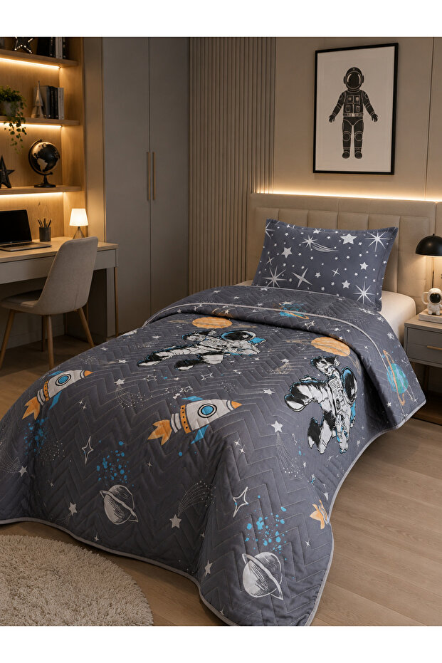 طقم غطاء سرير مفرد منقوش 160x230 سم + 1 غطاء وسادة (بدون ملاءة)
