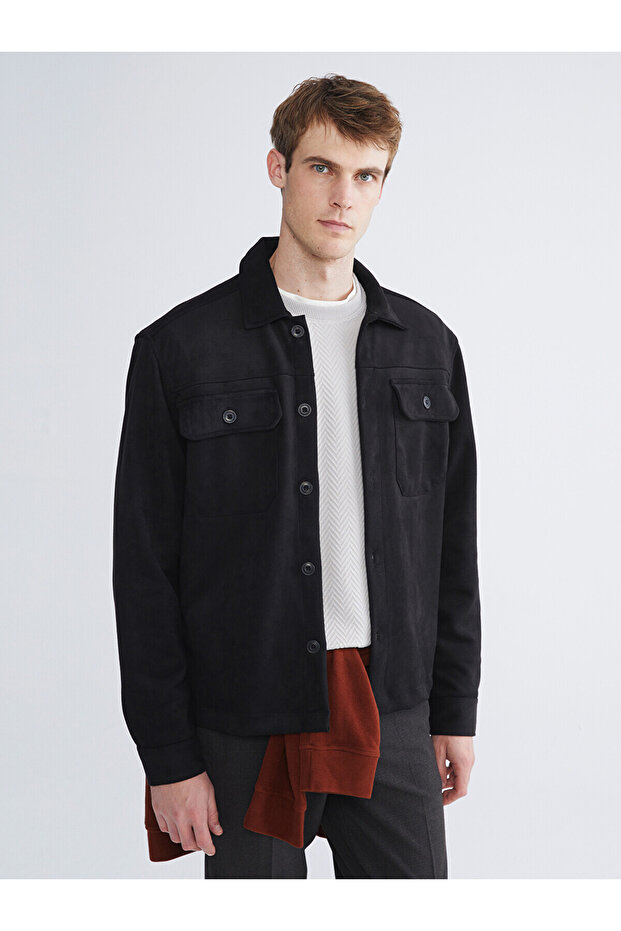 Peak New Season Regular Fit Long Sleeve Suede Men's Shirt Jacket
