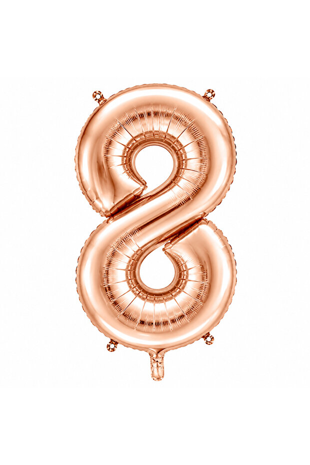 8 Number Foil Balloons in Rose Gold Color (100 cm)