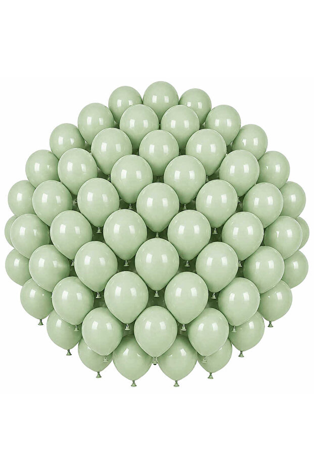 Green Color Latex Macaron Balloon (30 cm) - 50 Pieces