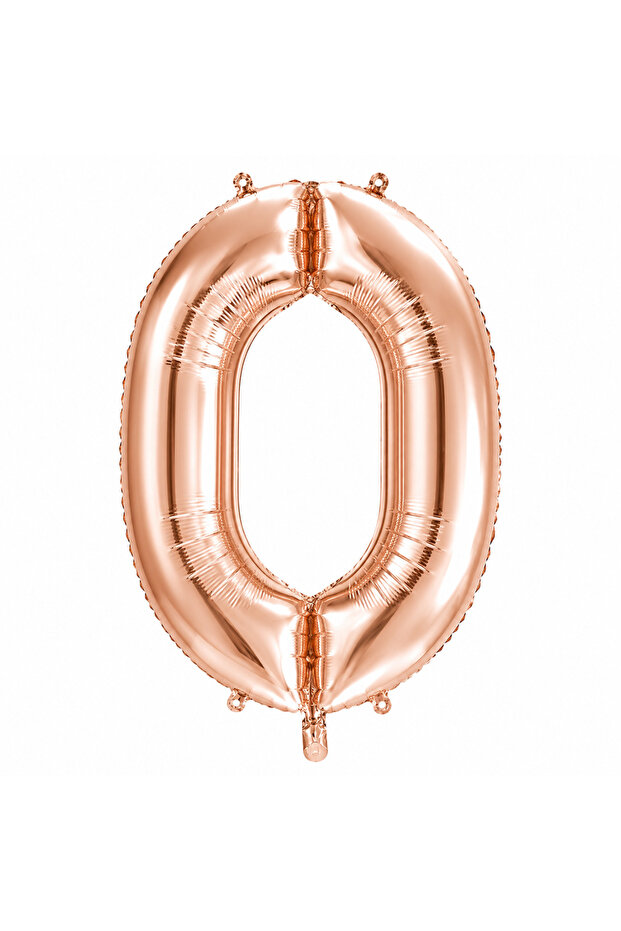 0 Number Foil Balloon Rose Gold Color (76 cm)