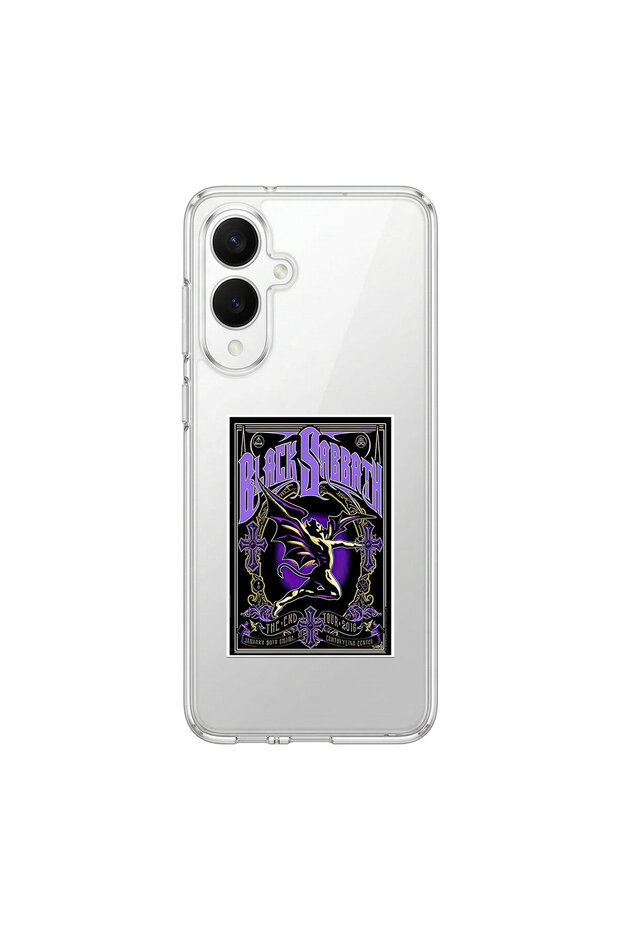 Samsung Galaxy S25 Edge Compatible Metal 2 Design Transparent Case