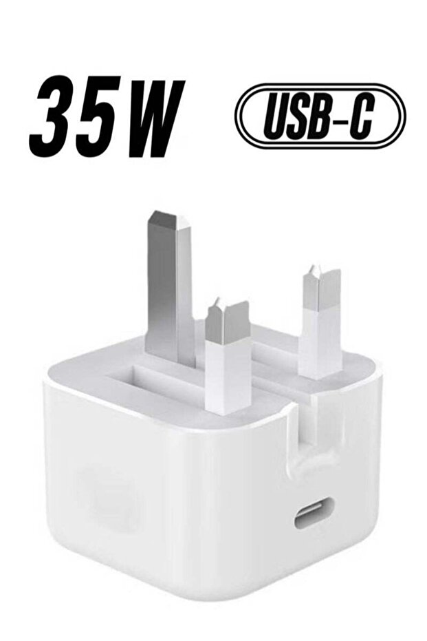 شاحن حائط USB-C، محول طاقة سريع الشحن بقوة 35 واط، نوع C، أبيض، متوافق مع الهواتف المحمولة والأجهزة اللوحية وأجهزة الكمبيوتر المحمولة