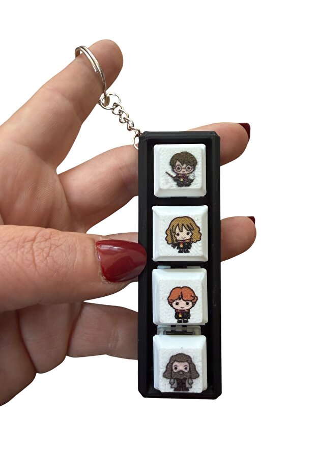 Non-Led Keyboard-Click Sound Stress Reliever Harry Potter Character Clicker Keychain