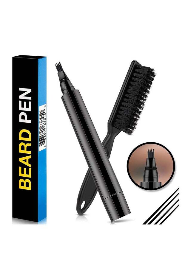 Generic Beard Filler Pen and Brush Kit Black