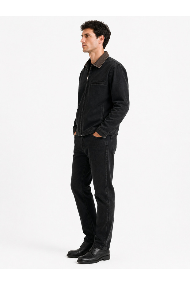 Velvet Collar Jacket with Pocket Accessories
