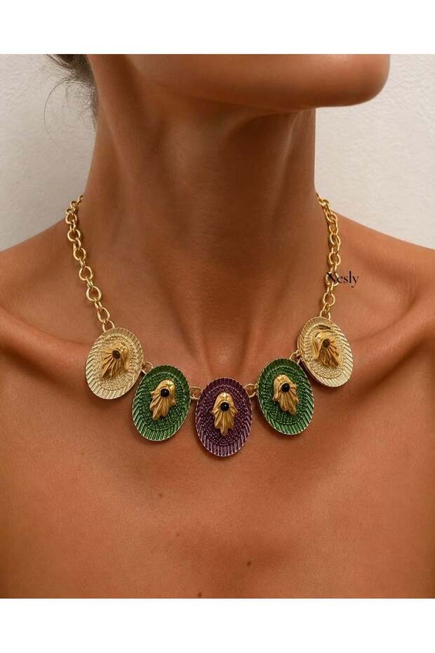 Fatma Ana Eli Detailed Necklace with Mine Detail