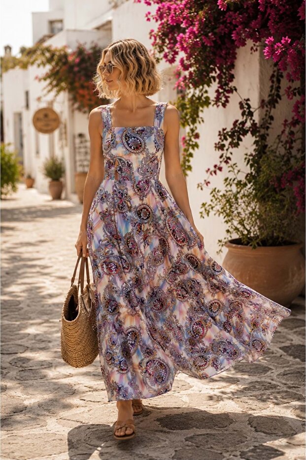 Erenata Dream Maxi Length Paisley Patterned Dress