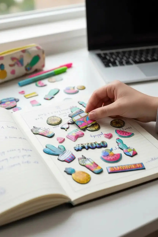 Bu-Bu Puffy Stickers Summer – Summer Themed Embossed Fun Sticker Set