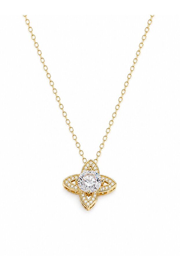 316L Steel Chain Gold Color Clover Model Women's Necklace