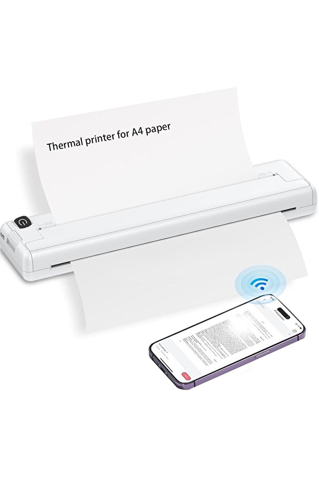 Inkless Printer, A4 200dpi Portable Wireless Printer, 10mm / S Mobile Bluetooth Thermal Printer