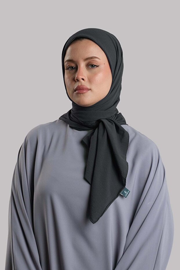 وشاح كلاسيكي سادة من قماش الأنثراسايت بخياطة إيطالية، قماش مريح سادة 202209_25