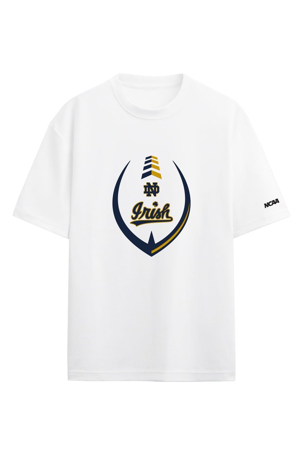 Notre Dame Fighting Irish Ncaa College American Football White Oversize T-Shirt