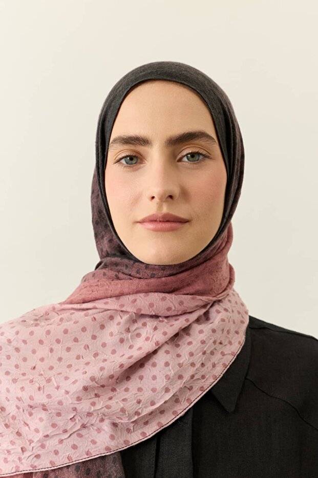 Polkadot Gradient Pattern Liva Modal Shawl - 3