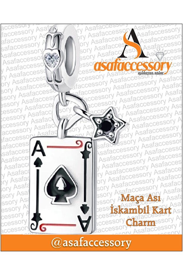 Ace of Spades Playing Card Charm | Asafaccessory