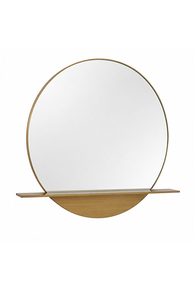 Meridian Brass Framed Mirror With Shelf
