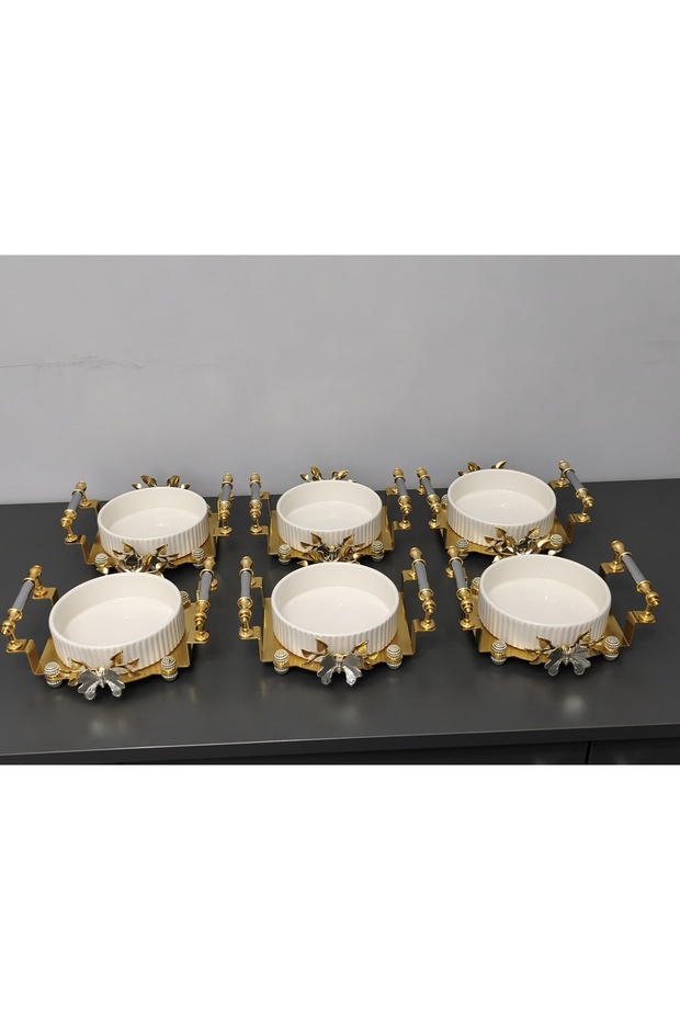 6-Piece Round Porcelain Presentation Bowl & Breakfast, Snack, Dessert, & Special Laser-Cut Bowl Set
