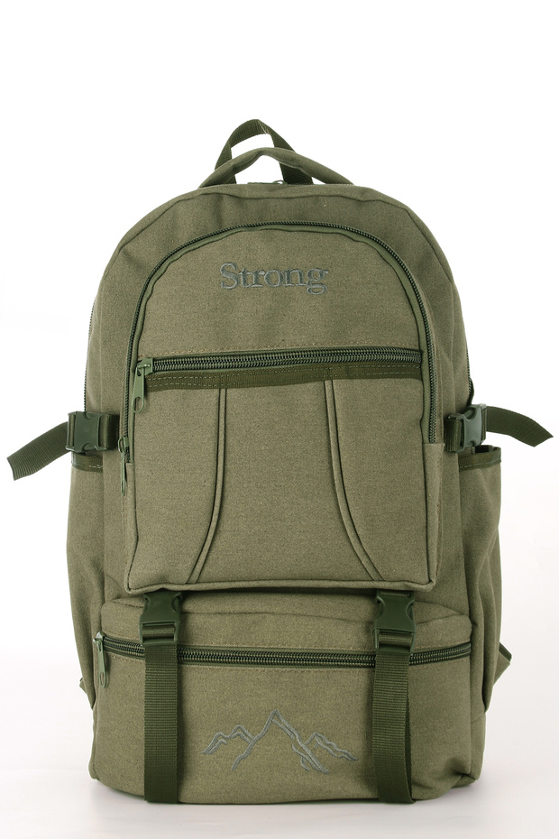 Sr-03 Unisex Canvas Fabric Outdoor Backpack with Laptop Compartment Mountaineering Backpack Escp01 Khaki