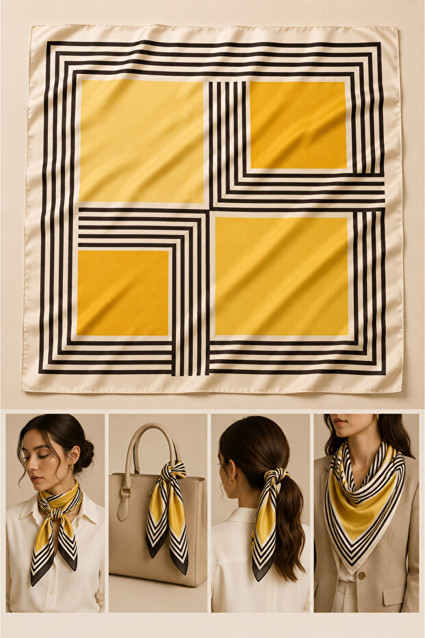 وشاح نسائي منقوش (50x50)