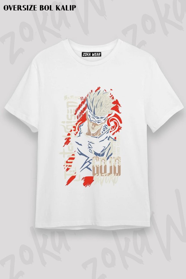Unisex Loose Fit Jujutsu Kaisen Gojo Satoru V5 Printed T-Shirt