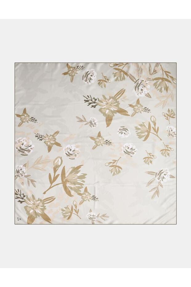 Floral Patterned Scarf Olive Green