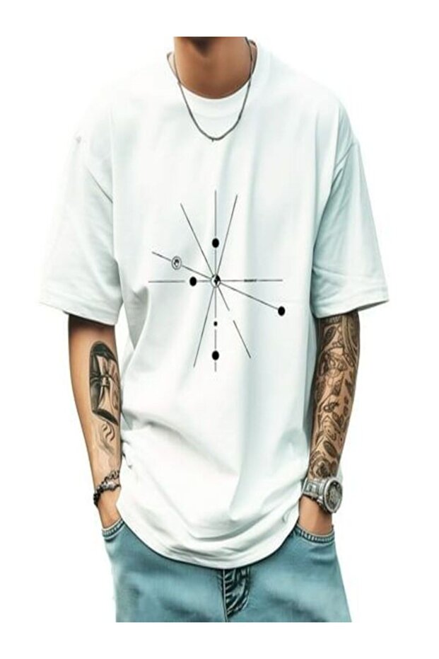 Oversize White Printed T-Shirt