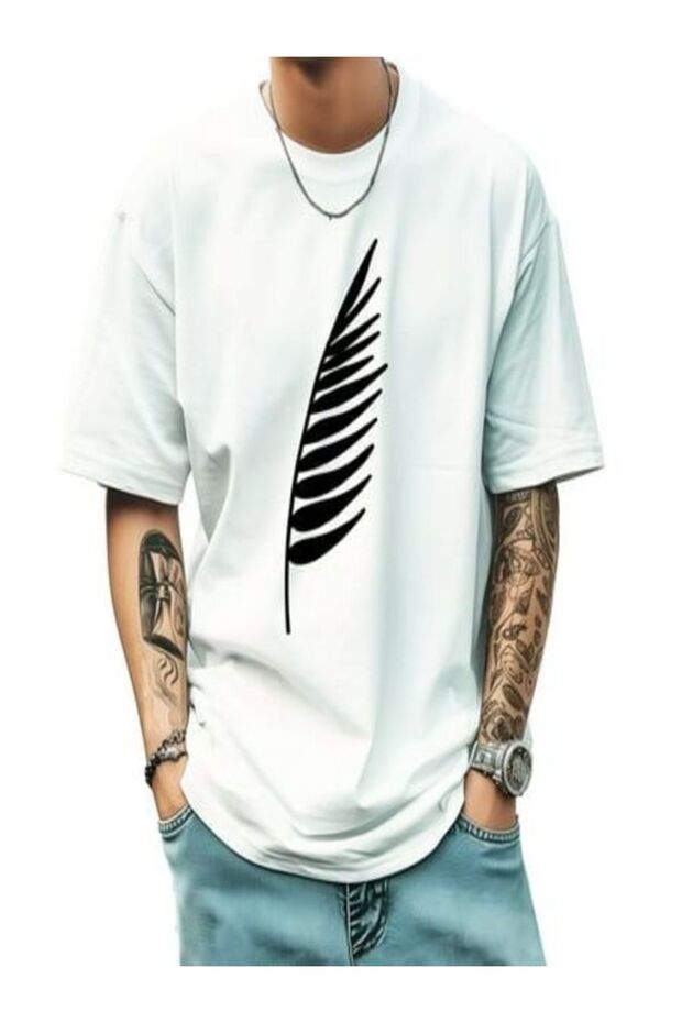 Oversize White Printed T-Shirt