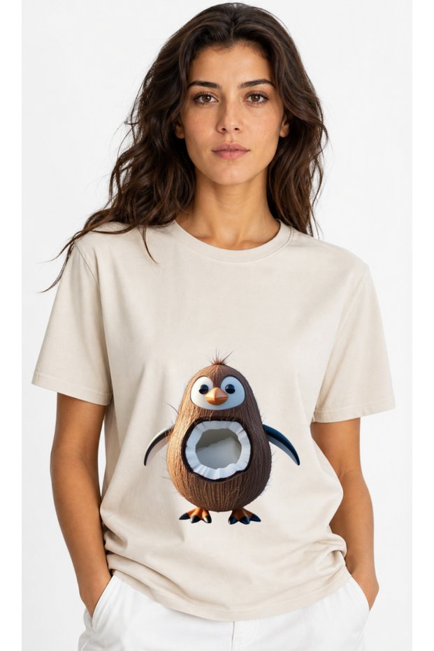 Coconut Penguin Printed Unisex T-Shirt