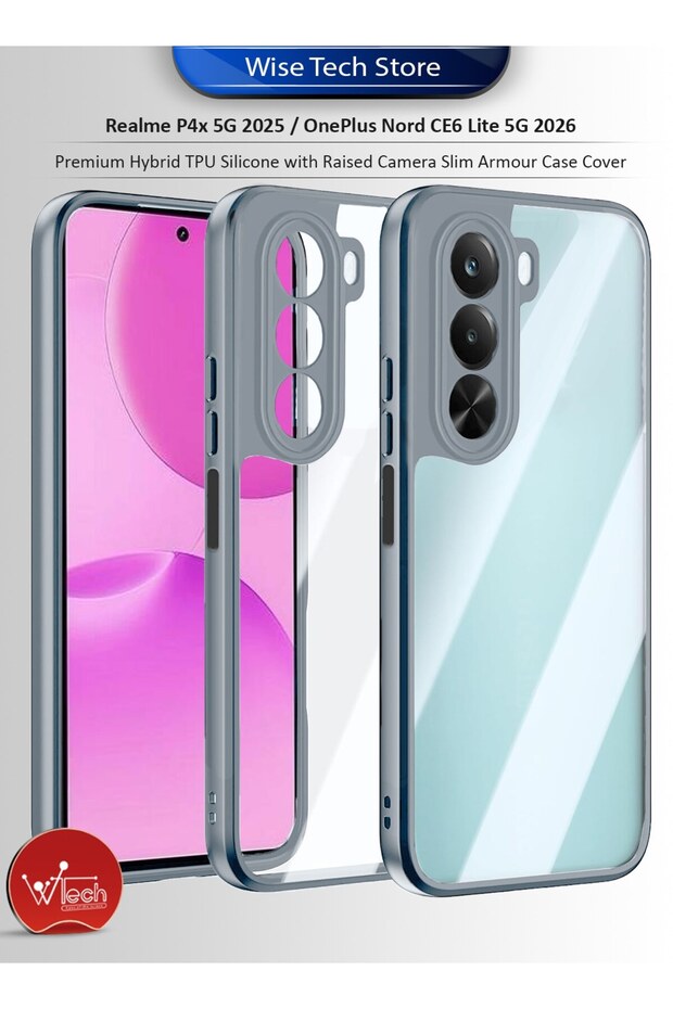Realme P4x 5G 2025 / OnePlus Nord CE6 Lite 5G 2026 Premium Hybrid TPU Silicone with Raised Camera Slim Armour Case Cover
