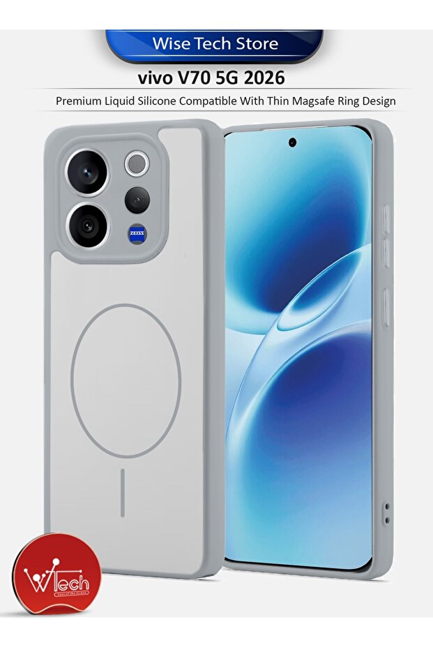 vivo V70 5G 2026 Premium Liquid Silicone Compatible With Thin Magsafe Ring Design Case Cover