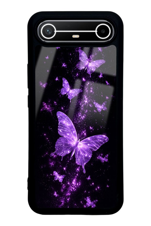 Tecno Spark Slim Purple Galaxy Butterfly Design Glossy Phone Case