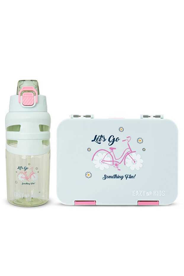4 Compartment Bento Lunch Box w/ Flip Top Water Bottle 750ml – Bicycle Mint