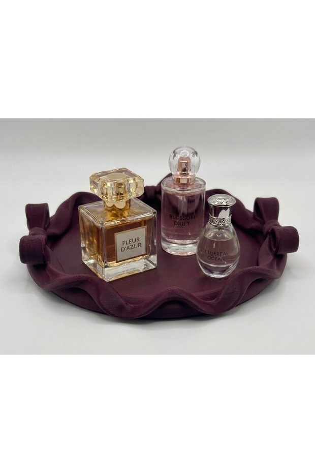 Decorative Tray with Ribbons, Makeup and Perfume Organizer, Jewelry Presentation Tray with Bow