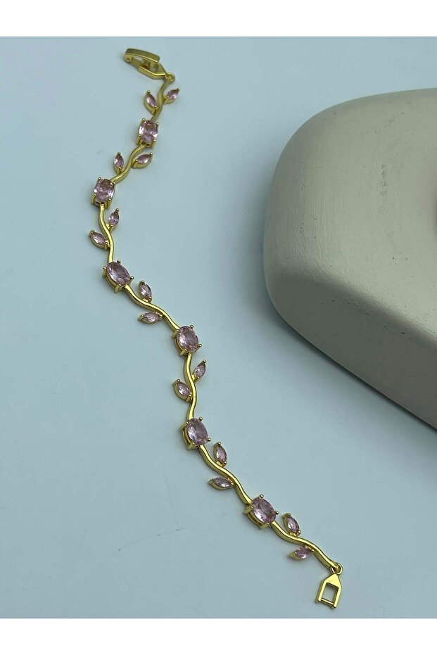 Pink stone ivy bracelet - 26blks01