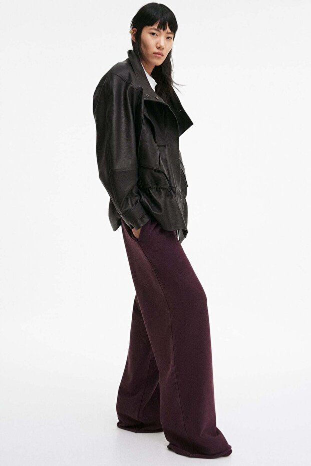Wide cotton joggers