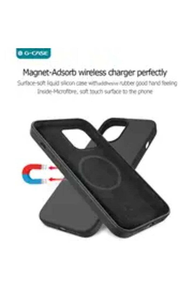 MG Efficiente Series Silicone Magnetic Case for iPhone 14 Pro, Black, MG-C020-BK